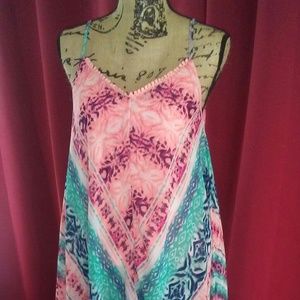 Rue21 asymmetrical maxi dress tie dye pink